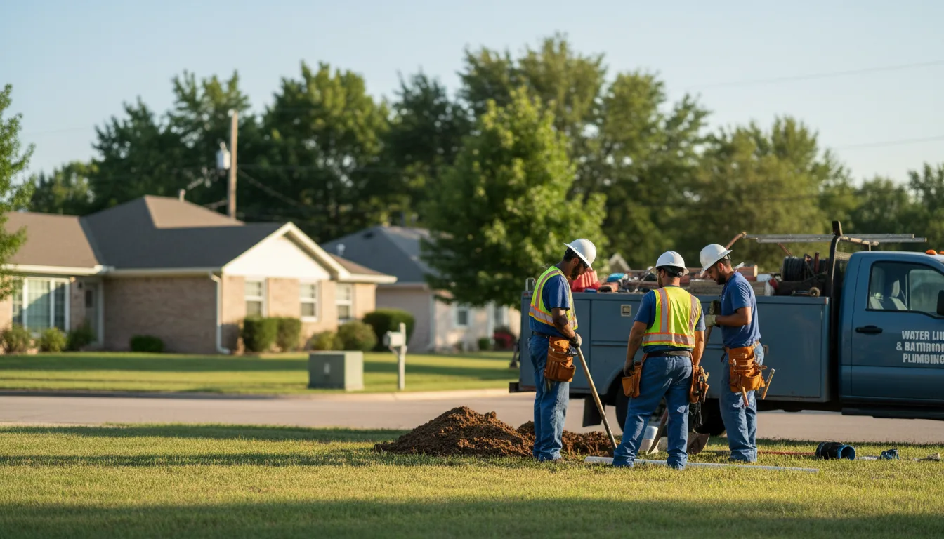 Residential water line and bathroom plumbing service in Pine Village, IN